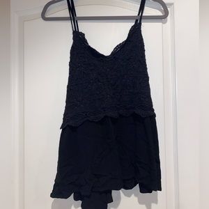 Black macrame tank top size XL